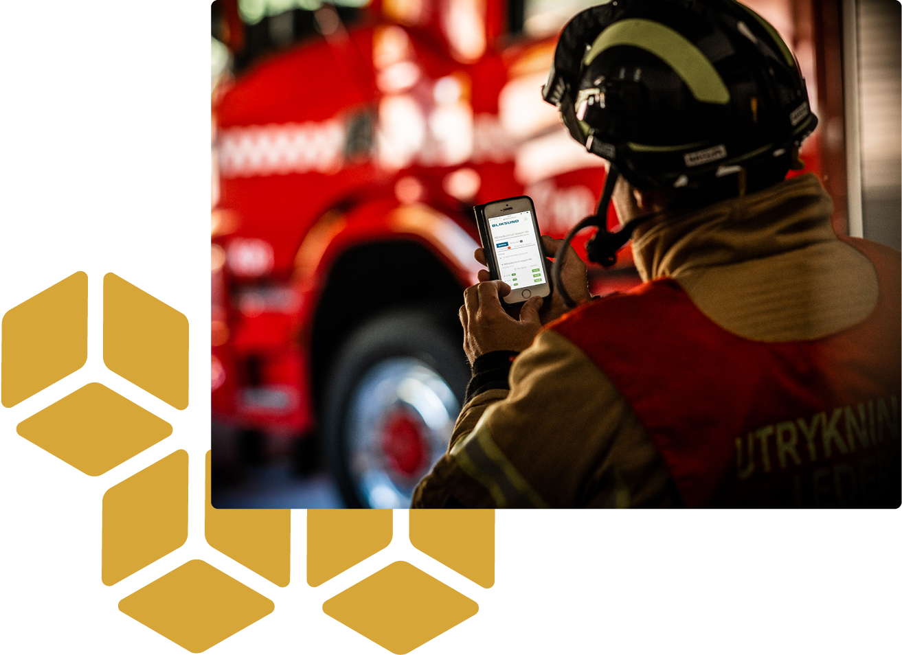 Brandmand bruger GRID app - det operationelle fagsystem
